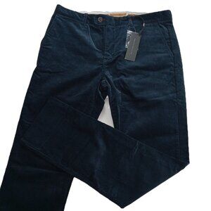 Nifty Genius Men's Thomas Corduroy Chino Pant Size 34 X 33 Navy Blue Stretch